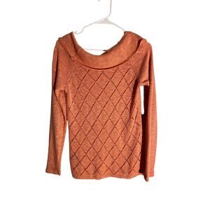 I.N. Studio Orange Cowl Neck Sweater Women's Size M Medium